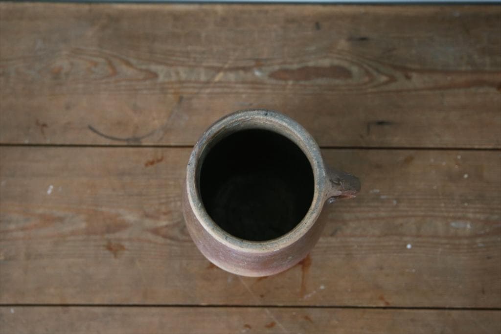 フランスアンティーク陶器ボトル//花瓶/花器/フラワーべース(86-56-1)