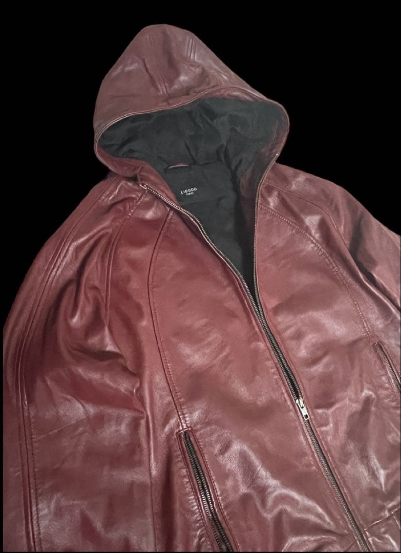 N*8様 ⭐️LIUGOO TOKYO⭐️ leather ⭐️ワインレッド☆L