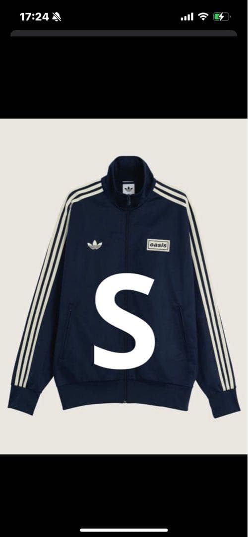 adidas x Oasis ファイヤーバード トップ ネイビー Sサイズ