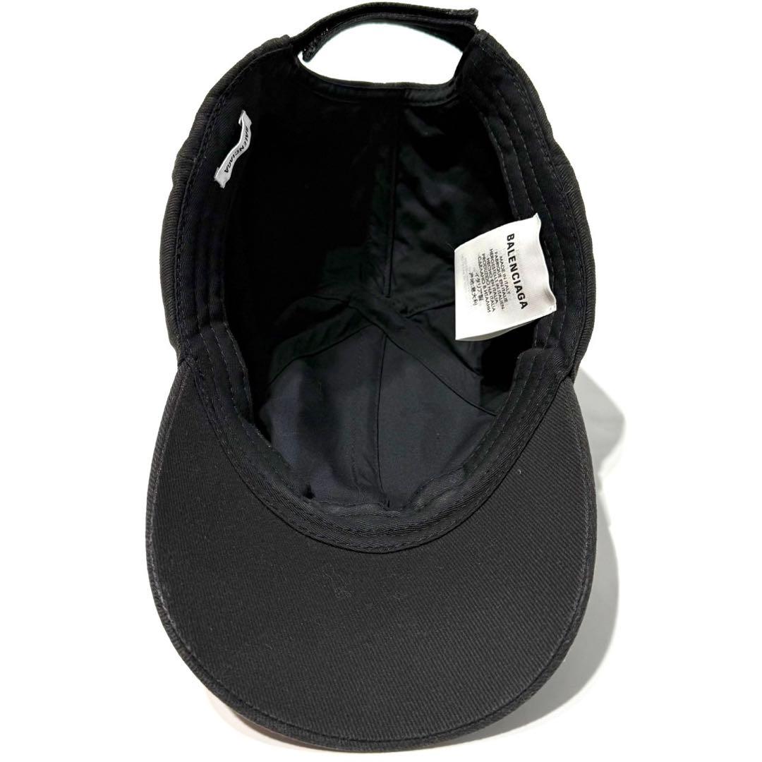 バレンシアガ ベースボール キャップ ロゴ Lサイズ ブラック