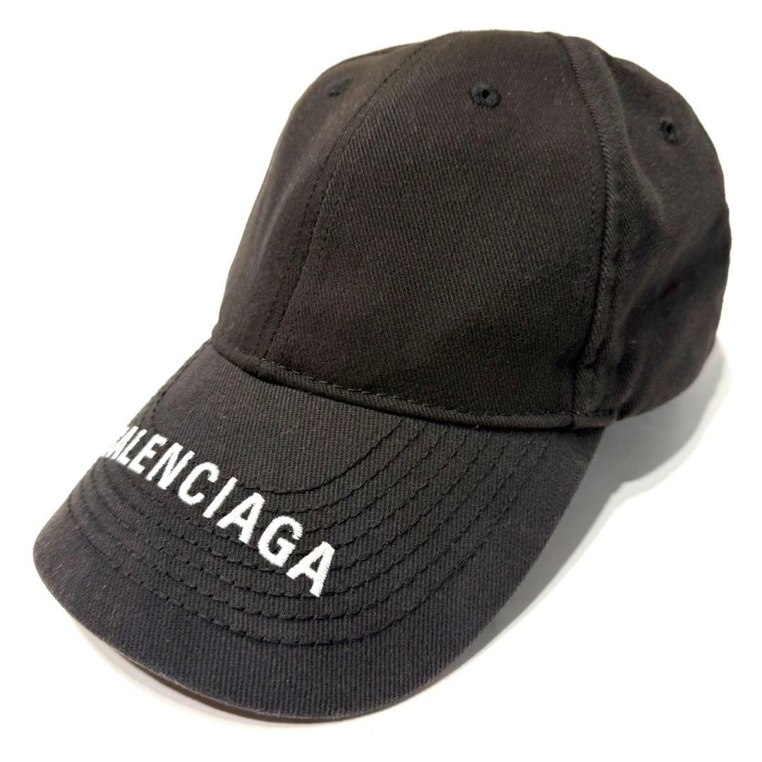 バレンシアガ ベースボール キャップ ロゴ Lサイズ ブラック