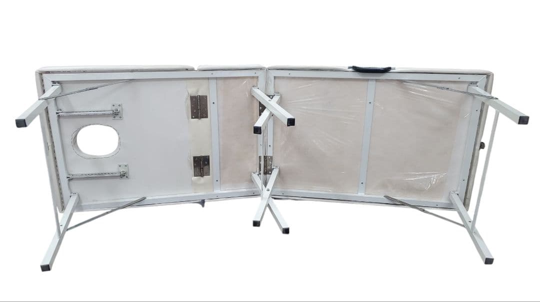 折りたたみ施術ベッド ホワイト 整骨院整体 エステ マッサージ 施術台