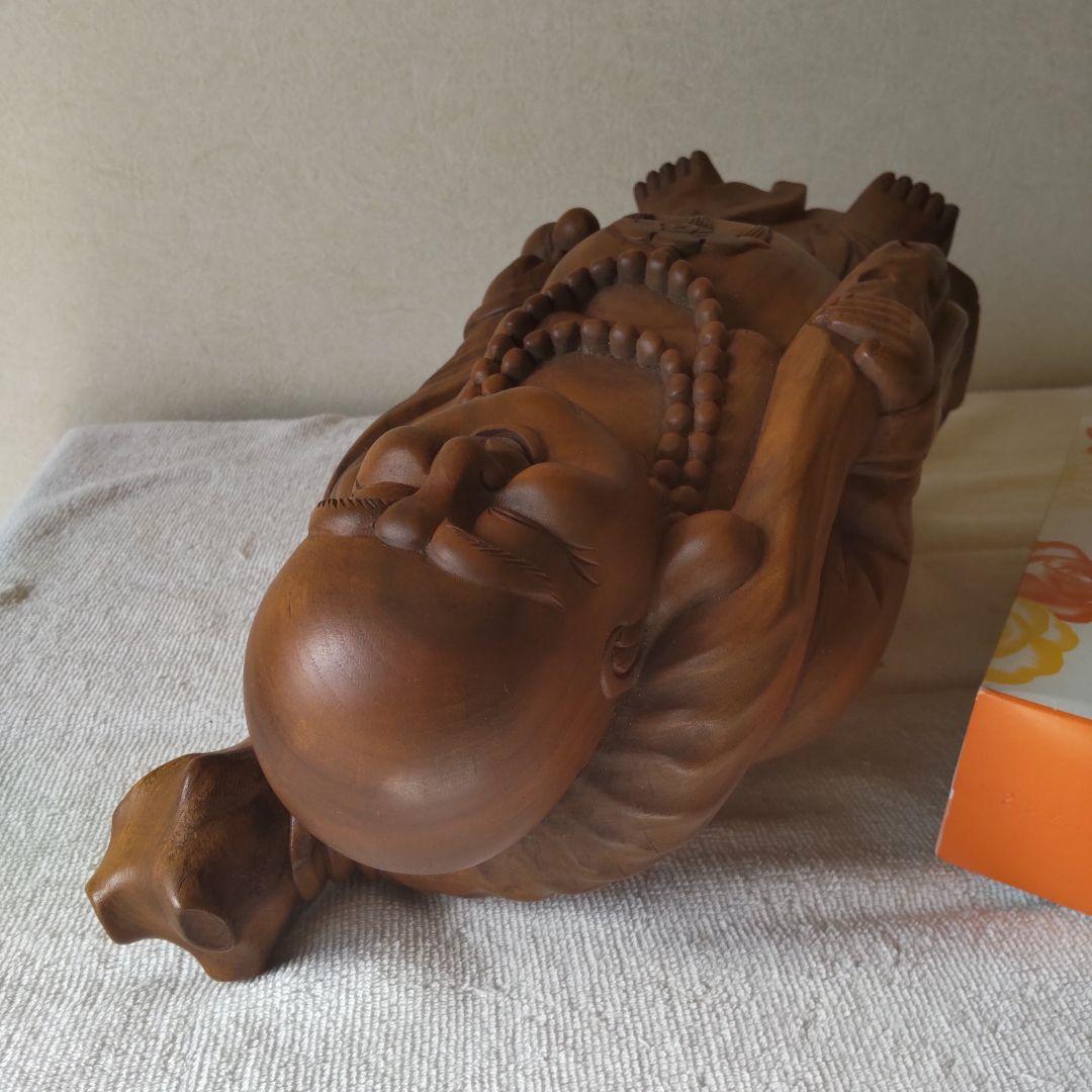 美品 布袋様 35㎝ 3㎏ 芯材上等品の木彫り 布袋尊
