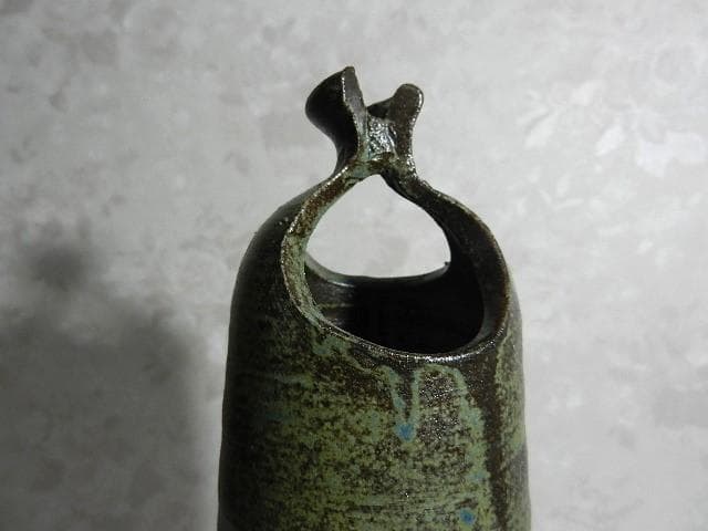 黒田光楽窯 「黒田光楽（耕三朗）」作 萬古焼花入（約高