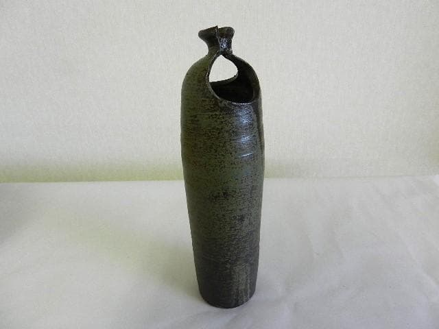 黒田光楽窯 「黒田光楽（耕三朗）」作 萬古焼花入（約高