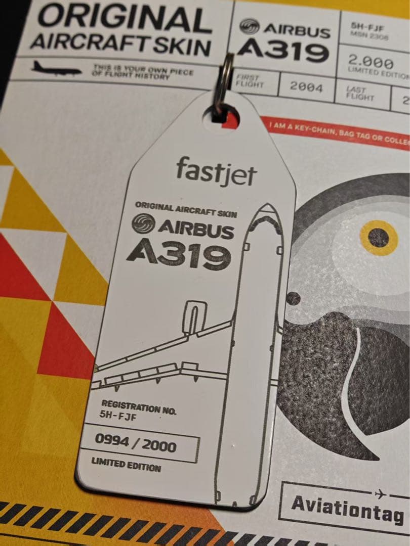 ファストジェット Aviationtag A319-100 裏面特殊デザイン ファスト