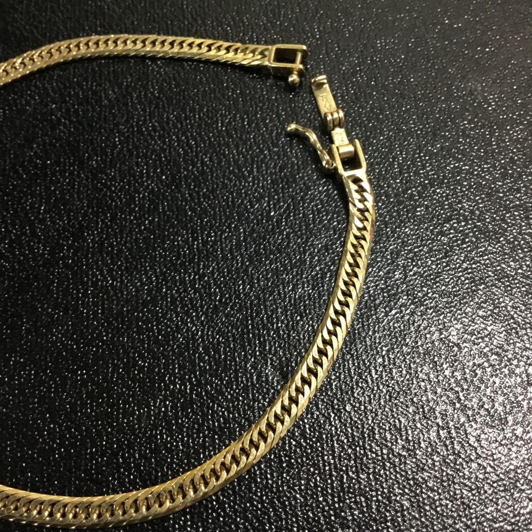 K18 金　造幣局検定　6面カットダブル喜平ブレスレット　5,1g