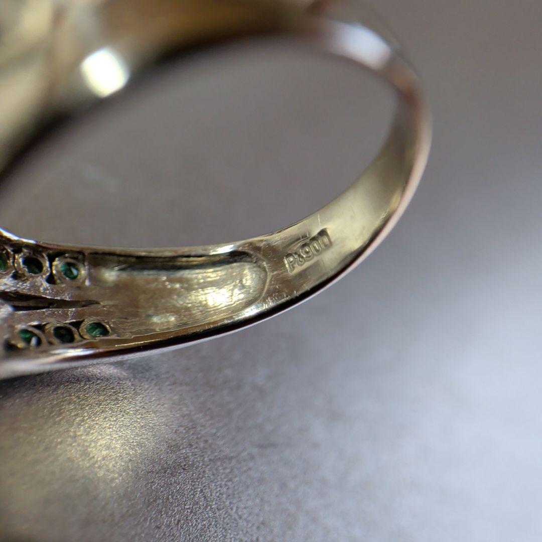 リング　Pt900　エメラルド計0.25ctダイヤモンド計0.12ct4.87g