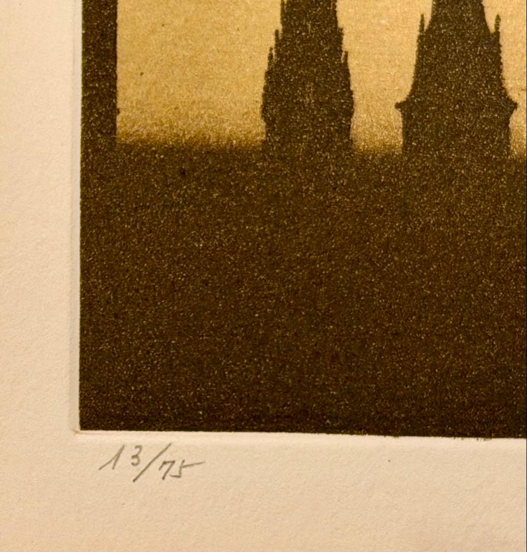 直筆サイン入 限定版画 教会シルエット作品 額装 #120-3 - メルカリ