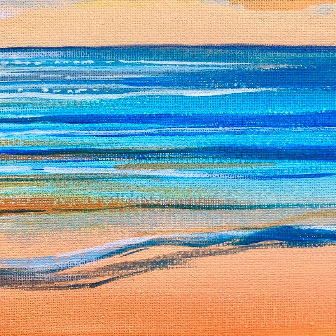 sunset＊4号キャンバス 絵画 原画 風景画 海 夏 ハワイ 沖縄 夕日