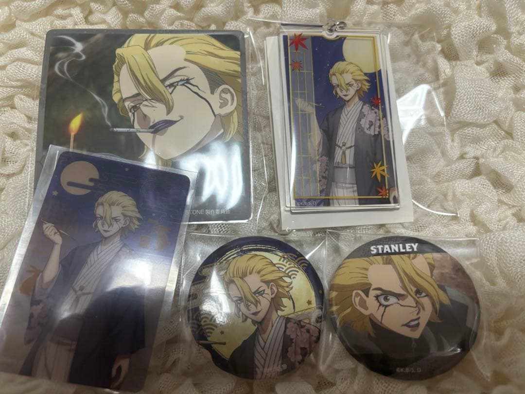 ドクターストーン Dr.STONE まねきねこ 缶バッジ スタンリー ドクスト