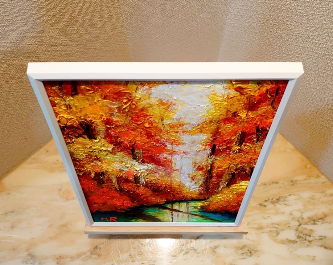 油絵 絵画【紅葉の湖】 - メルカリ