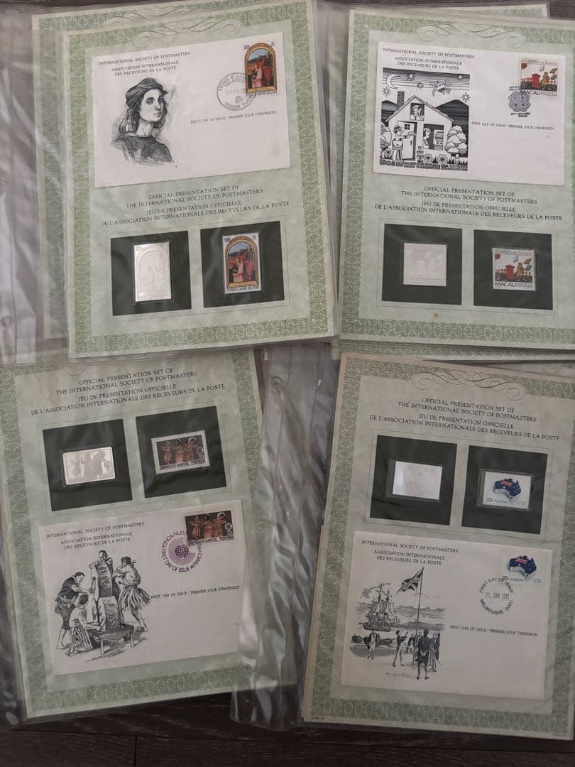 国際郵便局長協会 公式プレゼンテーションセット 純銀製切手プレート36枚