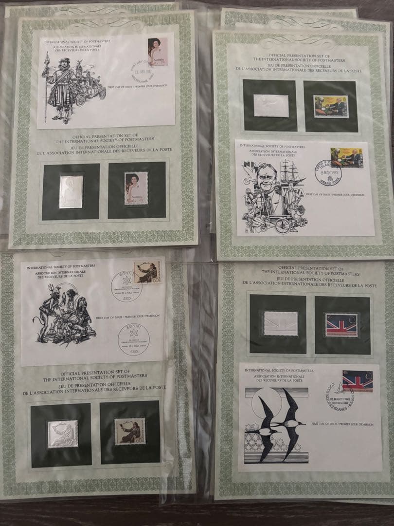 国際郵便局長協会 公式プレゼンテーションセット 純銀製切手プレート36枚