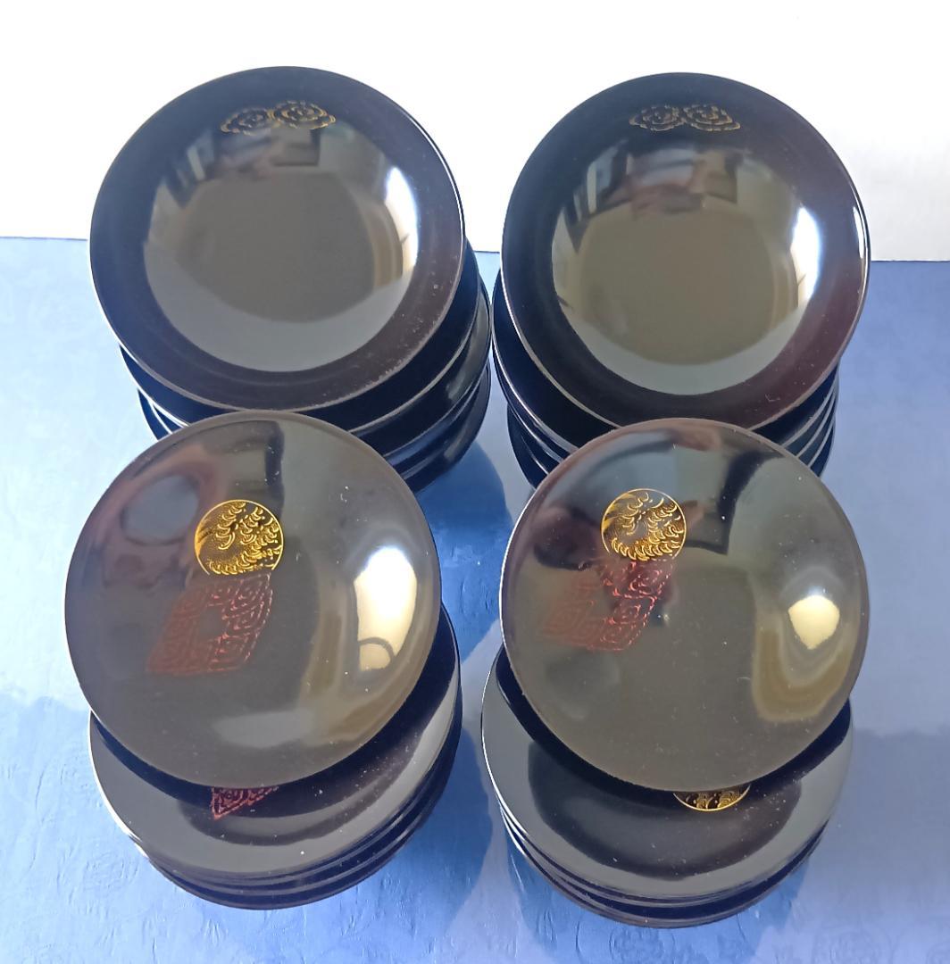 minehikaru 【沈金輪島塗】逸品［正月用品］　蓋付吸物椀10客