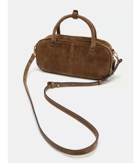 ZARA　ミニレザーボウリングバッグ