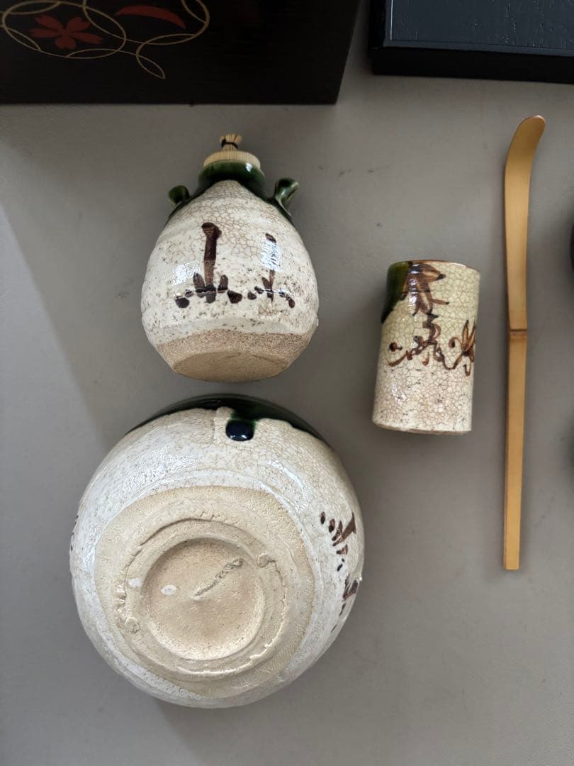 茶道具 搔き合わせ 溜め色 塗り 四季七宝蒔絵 未使用茶箱 おまけセット