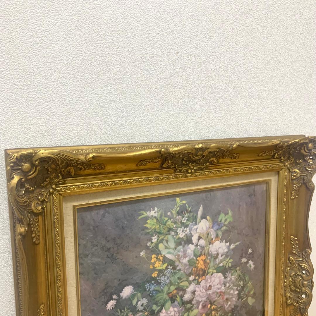 AUGUSTE RENOURE ルノワール　大きな花瓶の花束　絵画　額縁付