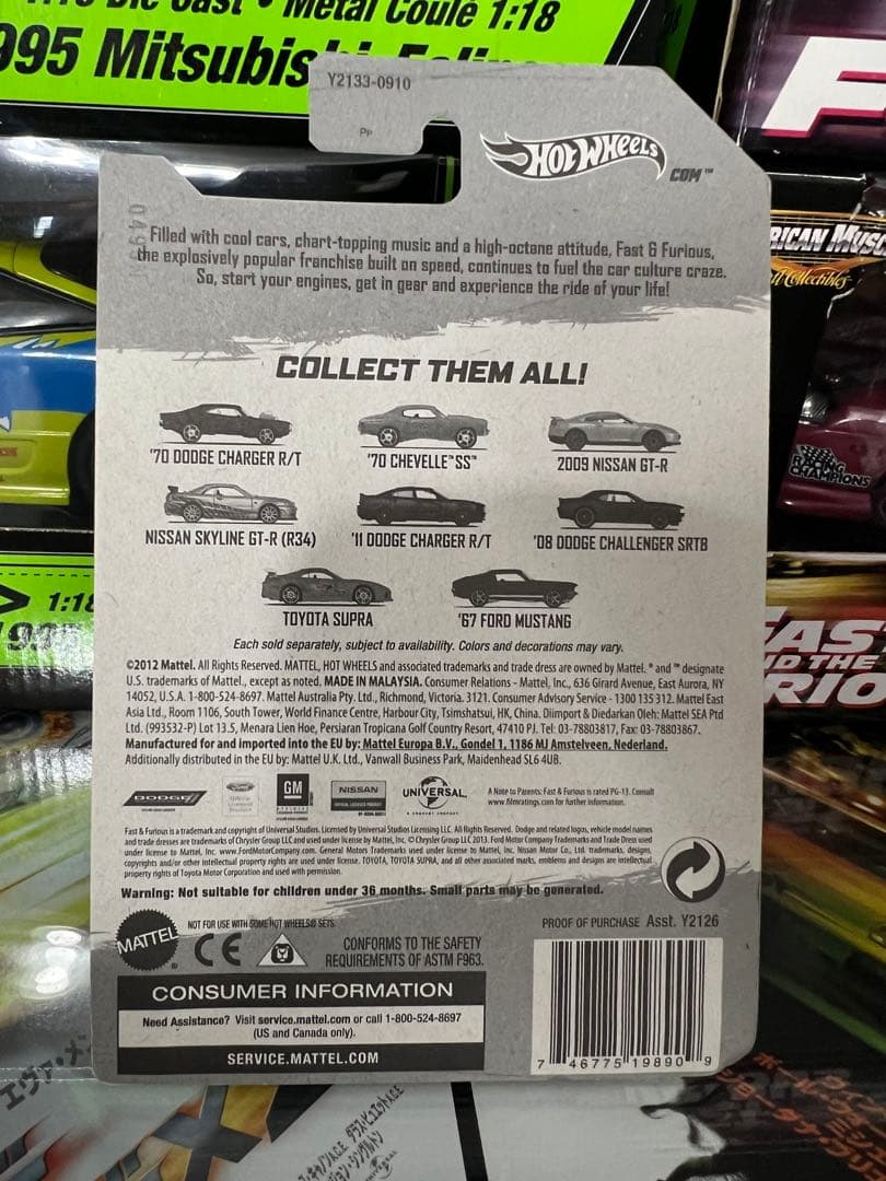 ミニカー Hotwheels FAST&FURIOUS TOYOTA SUPRA