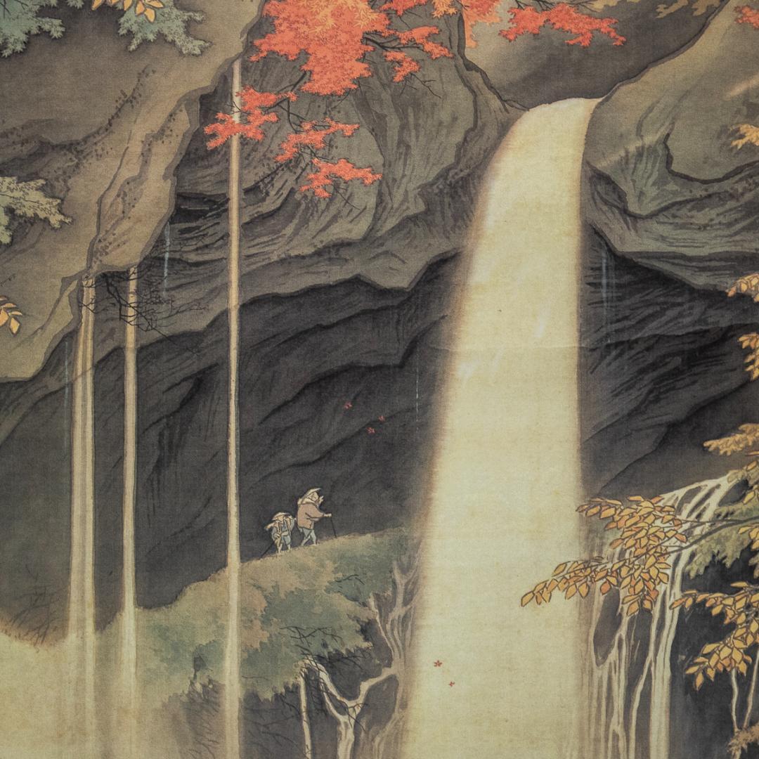 掛軸-1180　川合玉堂　日光裏見瀧　玉堂美術館監修　複製画