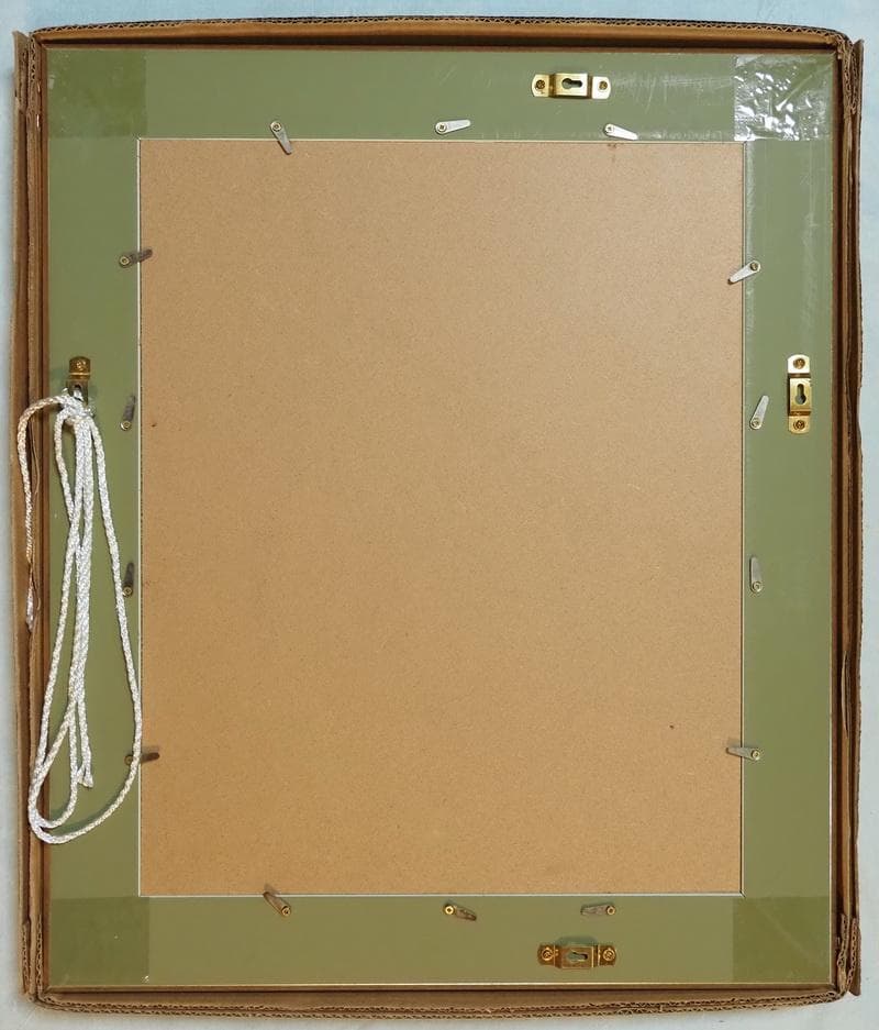 油絵 人物　　東郷青児　 【きれいな帽子】手描き　額付き F6