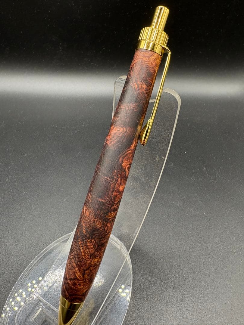 ア*ロ様 531超極上　ホンジュラスローズウッド　瘤杢　木軸シャーペン　ボールペ