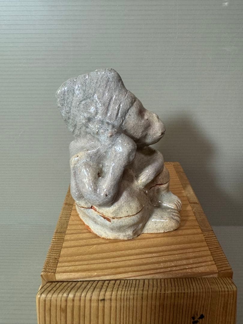 2756 萩焼 野坂康起作 猿舞 香合