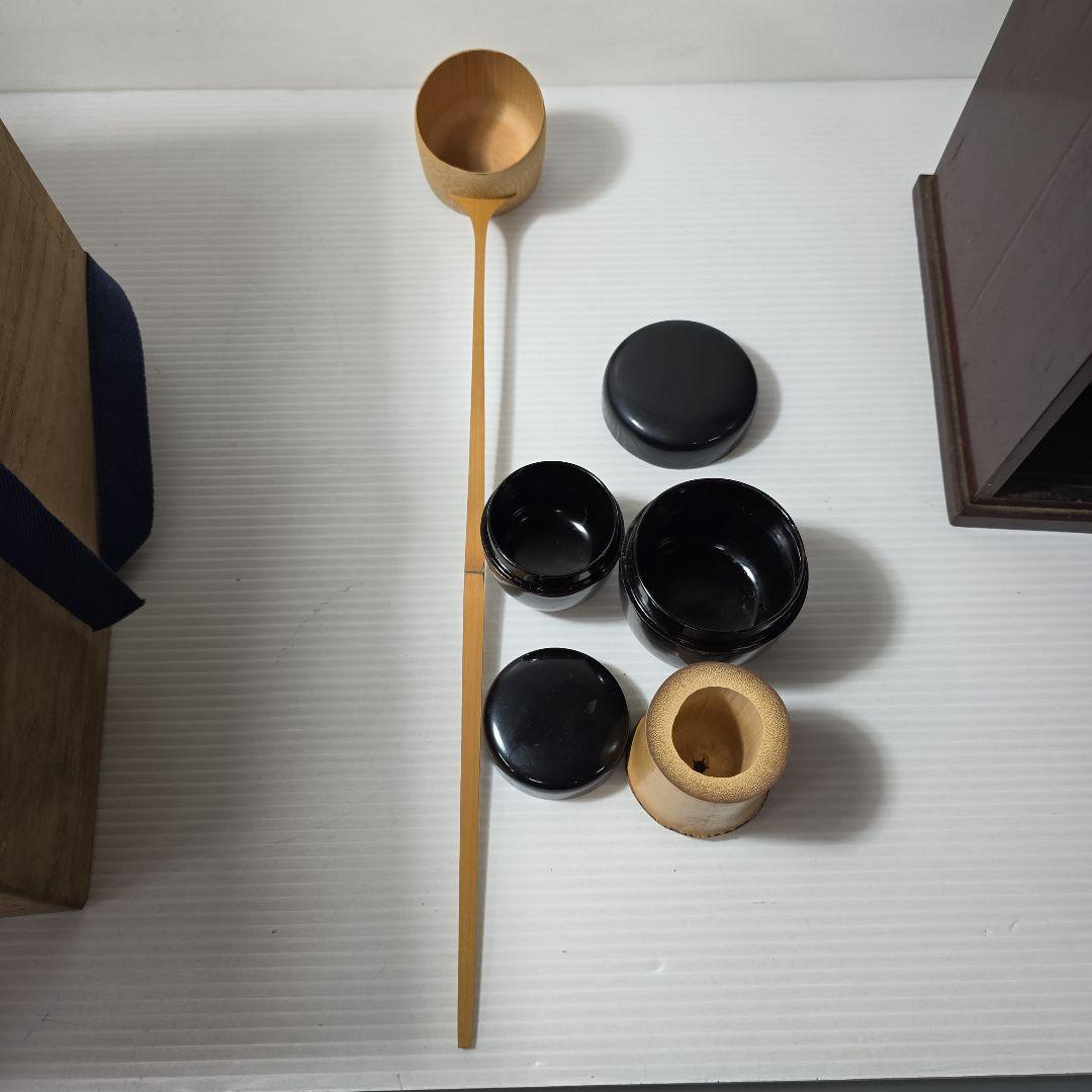 鉄製 茶釜 一式 木箱付き 日本茶道具セット 茶道・お点前セット 鉄製