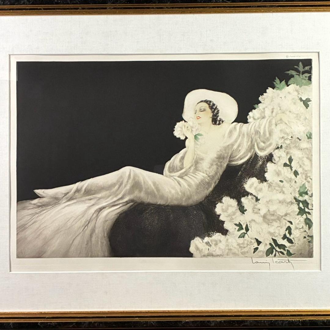 ルイ・イカール「恋の華」銅版画 エッチング 大作 12号大 直筆サイン入り