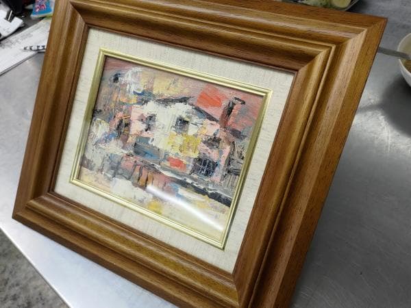 津島俊介の油絵と額のセットです。 ディスプレイにいかがですか！