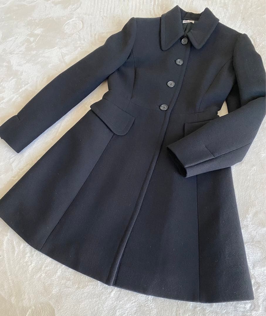 MIU MIU ミュウミュウ 38サイズ黒 ウールコート