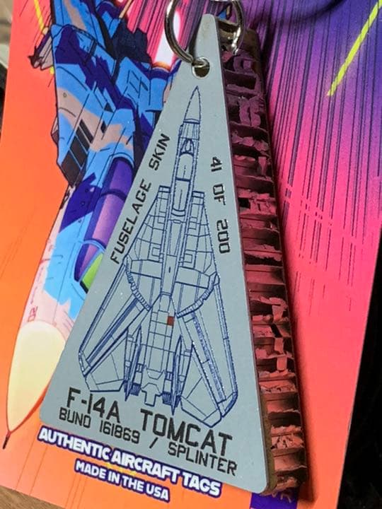 TOPGUN F-14 トムキャット 実機 タグ キーホルダー トップガン