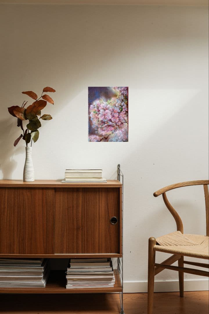 光を纏う河津桜」SMキャンバス 風景画 画家painterTMK本人出品