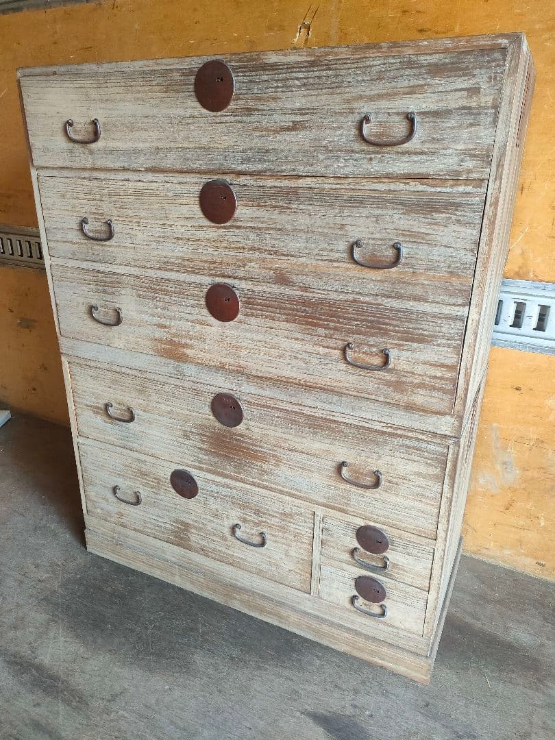 送料無料！総桐 シンプルな時代物桐箪笥 タンス 古民家 古道具 昭和