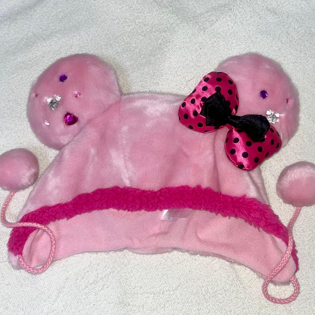 ミニーファンキャップ ピンク 水玉 ディズニーランド ミニーファン