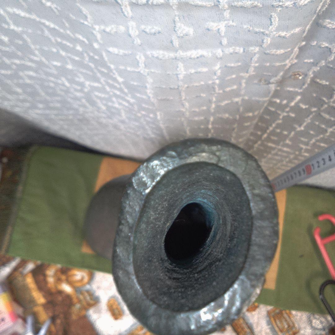 黒い細長い花器 銅製 アート 美術 アンティーク 骨董 まさを