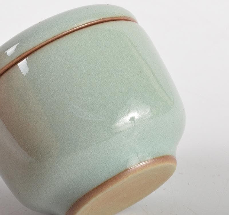 茶道具 三代 諏訪蘇山作 青磁 桃香合 表千家堀内宗完兼中斎極め箱C