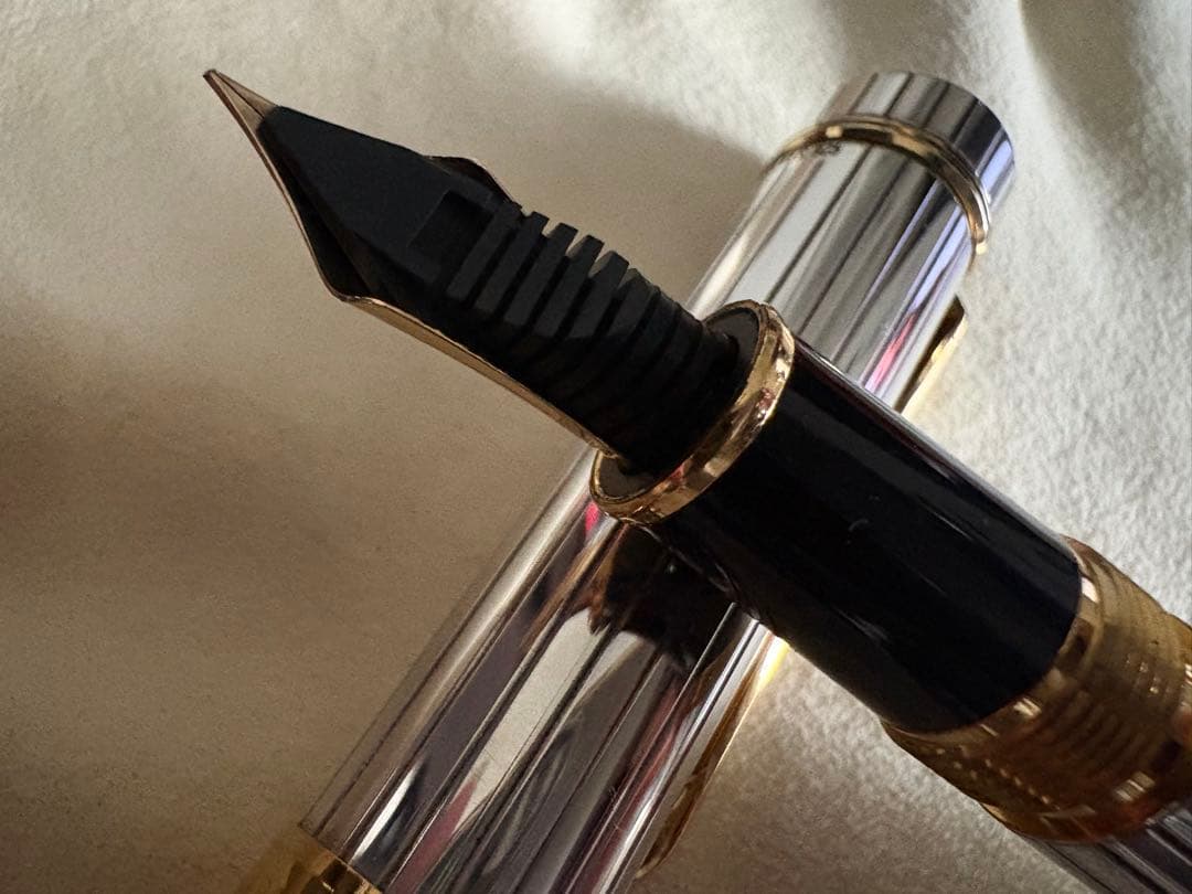 【美品】プラチナ萬年筆 銀無垢 #9-2 シルバー PTS-50000 F 細字