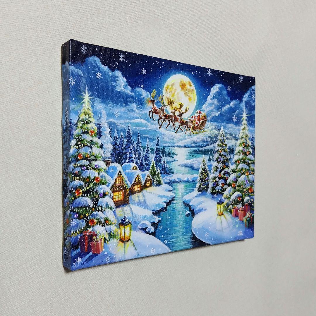 8*！様 【Happy Christmas】アクリル画 F3 風景画 絵画