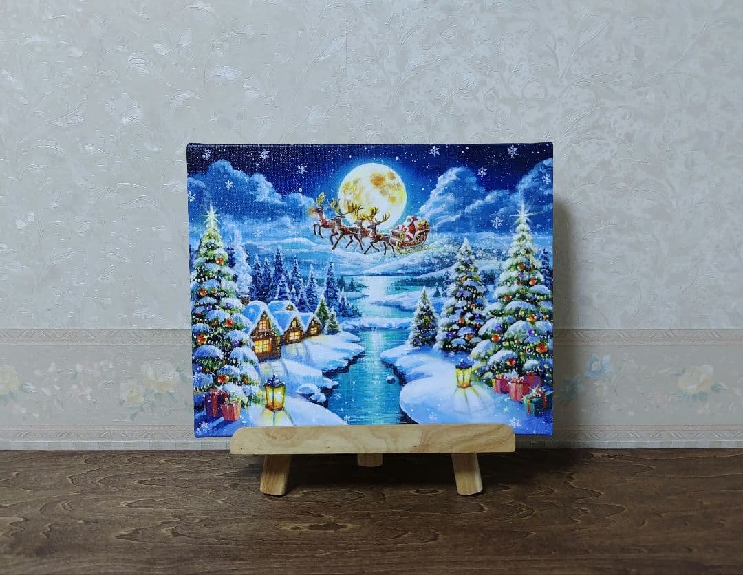 8*！様 【Happy Christmas】アクリル画 F3 風景画 絵画