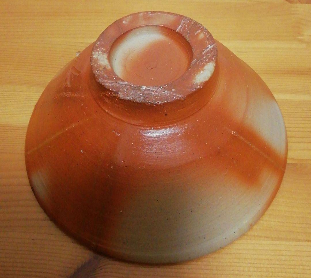 人間国宝 藤原雄作 備前焼 緋襷 茶碗 共箱 共布 略歴付 茶道具