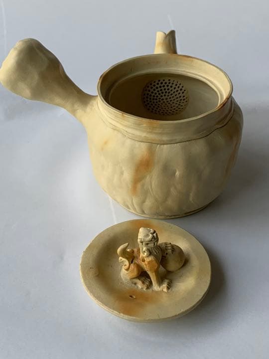 【茶器セット1  白泥　手捻り火襷】間野弥平　　共箱