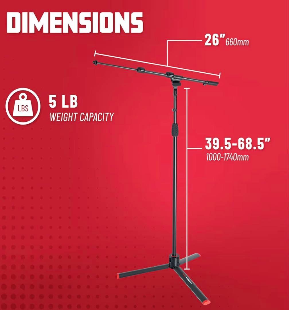 GATOR Frameworks マイクスタンド 伸縮ブームアーム搭載