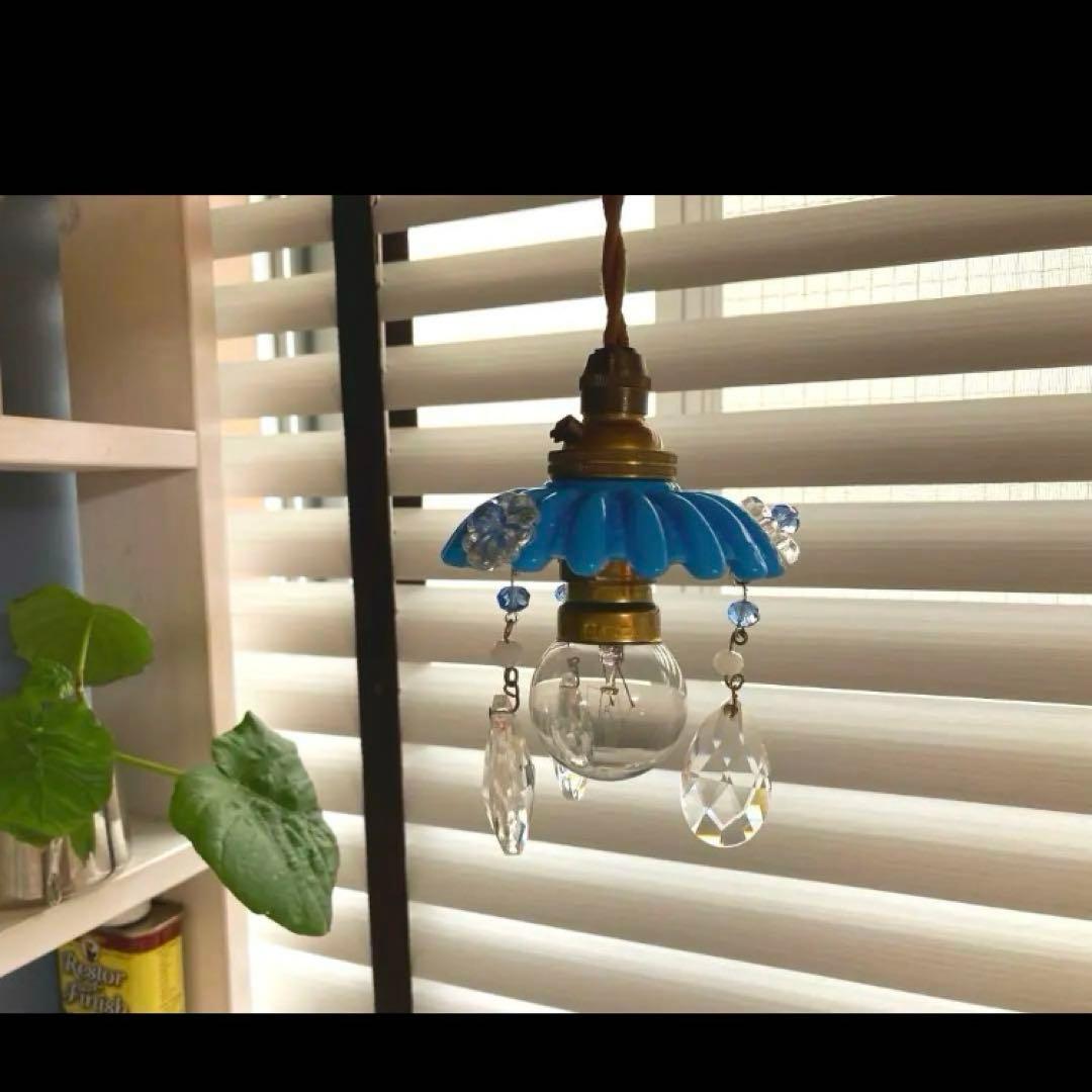 ミニシャンデリア 19世紀 ウランガラス フランス 超ミニシェード