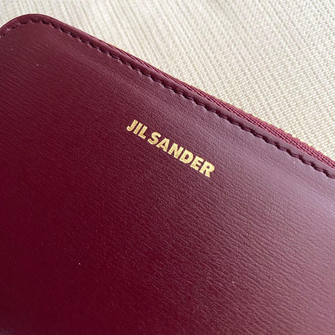 【JIL SANDER】ジルサンダー GIRO スモールウォレット Gレッド
