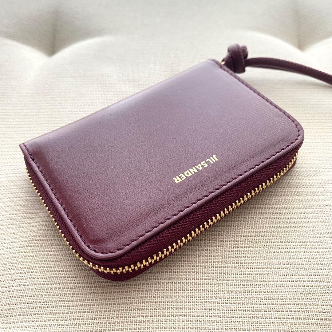 【JIL SANDER】ジルサンダー GIRO スモールウォレット Gレッド