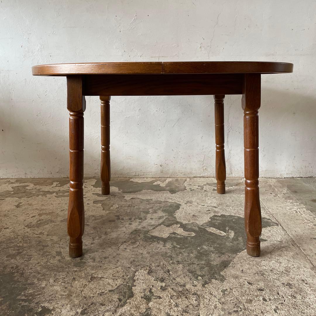 ビンテージ ラウンドエクステンションダイニングテーブル no3