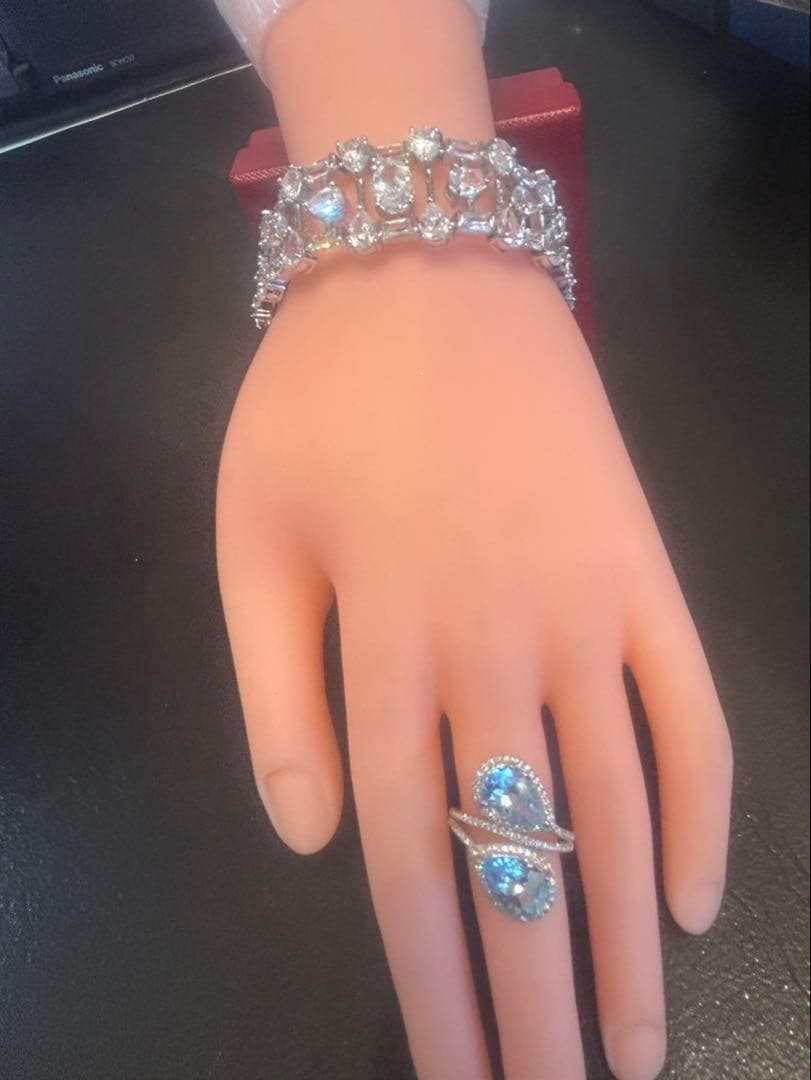 ハートちゃん❣️天然ブルートパーズデザインリング16 18号