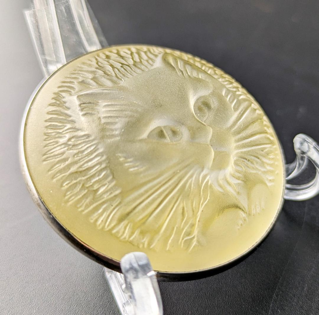 kinunekoさん専用ビンテージ☆ラリック 猫ブローチ☆ライトブラウン クリス