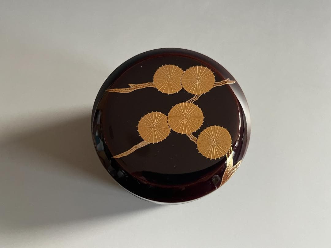 坂下雄峰 唐松蒔絵 雪吹 薄茶器 茶道具